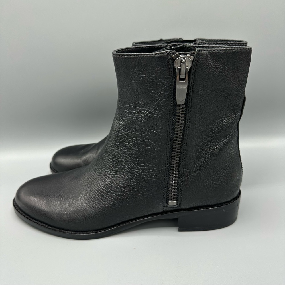 Via Spiga Womens Black Dress Soft Leather 2-Side Zip Ankle Boots Size 8M